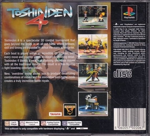 Toshinden 4 - White Label - PS1 (B Grade) (Genbrug)